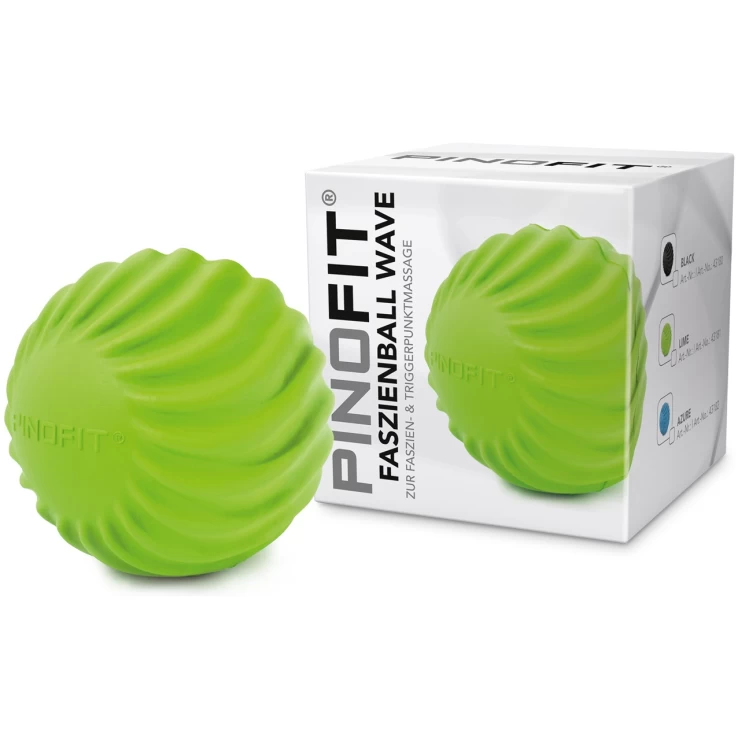 PINOFIT trigera punktu masāžas bumba 9,8 cm ar viļņiem, laima zaļš