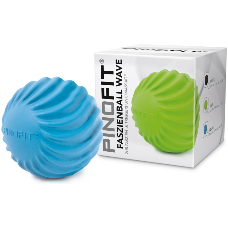 PINOFIT trigera punktu masāžas bumba 9,8 cm ar viļņiem, debesu zila