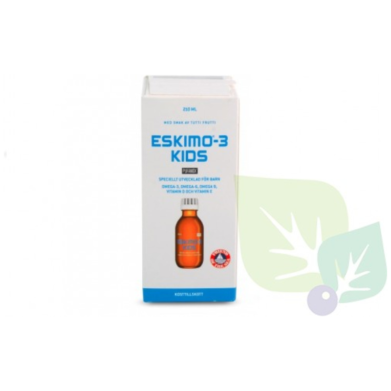 ESKIMO-3 KIDS OMEGA-3,6,9 Vitamīniem D,E AR TUTTI-FRUTTI GARŠU 210ML