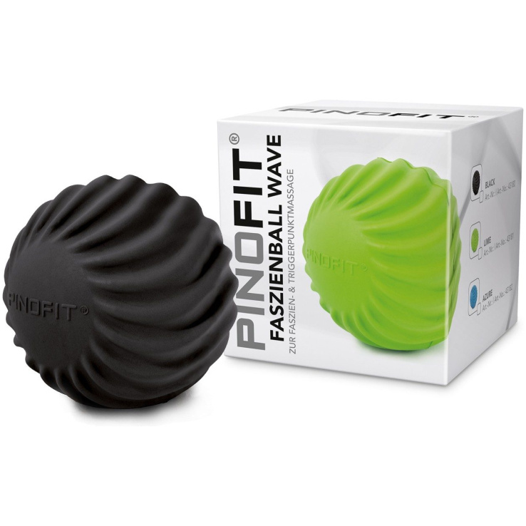 PINOFIT trigera punktu masāžas bumba 9,8 cm ar viļņiem, melna