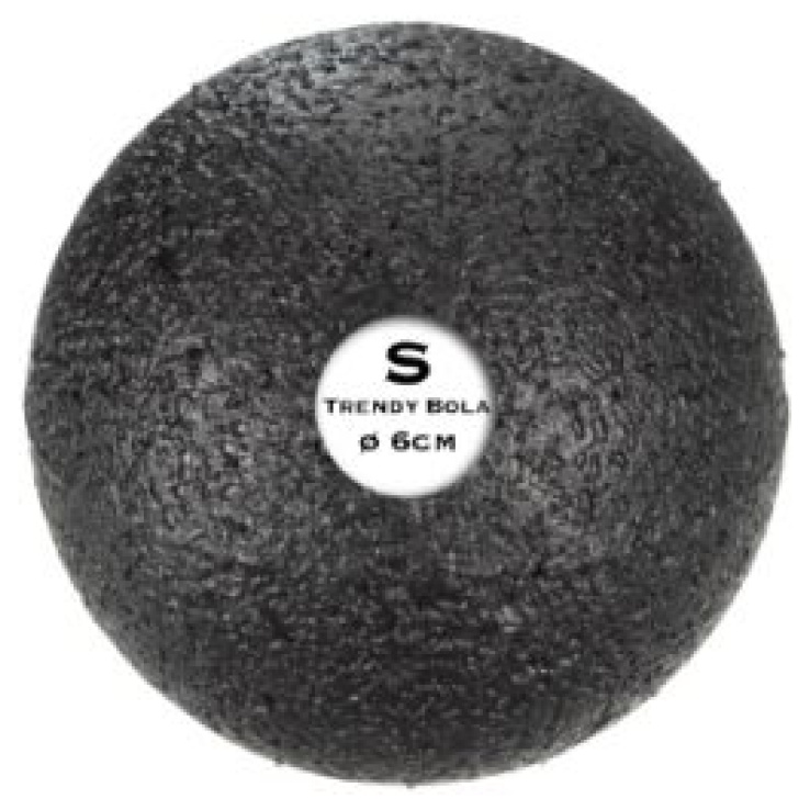 Trendy trigera punktu masāžas bumba "S" 6 cm, melna