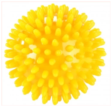 Trendy masāžas bumba ezis dzeltena, d. 8 cm