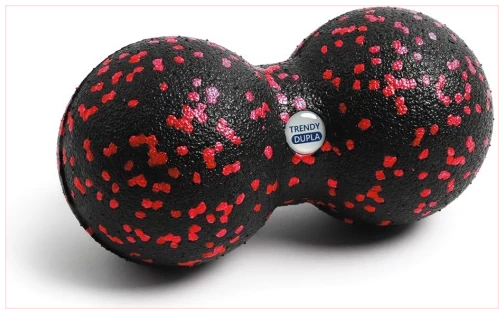 Trendy trigera punktu masāžas bumba, d 8cm , melna ar sarkanu