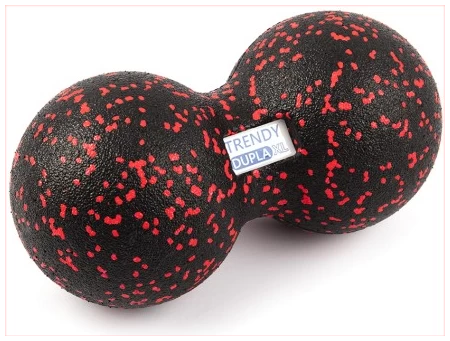 Trendy trigera punktu masāžas bumba XL, d 12cm , melna ar sarkanu