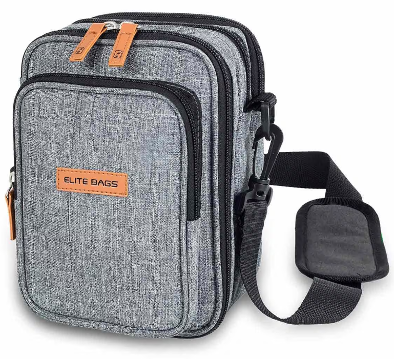 ELITE BAGS izotermiska soma diabēta slimnieka komplektam, pelēka